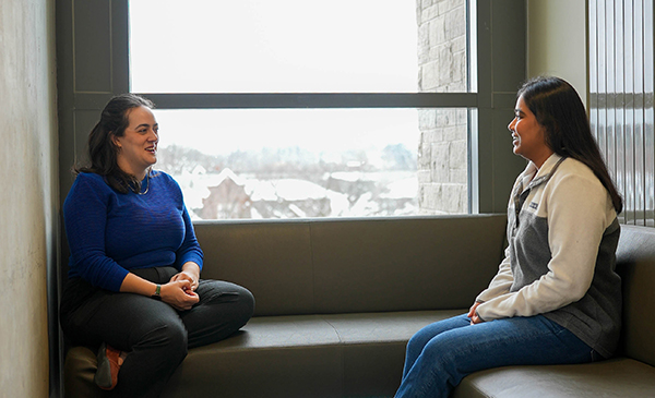 Students sitting together in residence