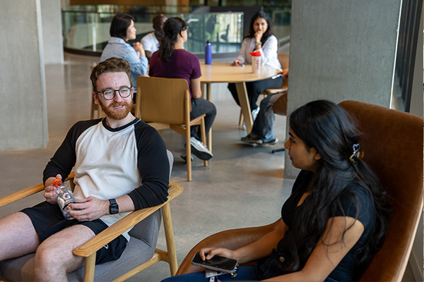 Students sitting together in residence